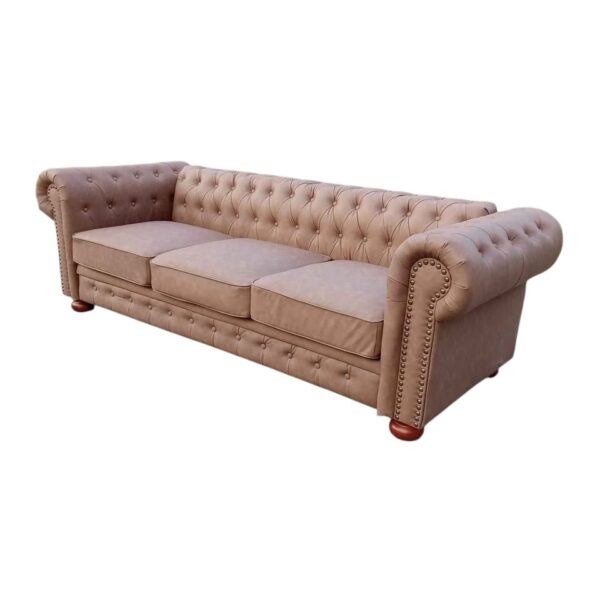 Faux Leather Chesterfield Sofa